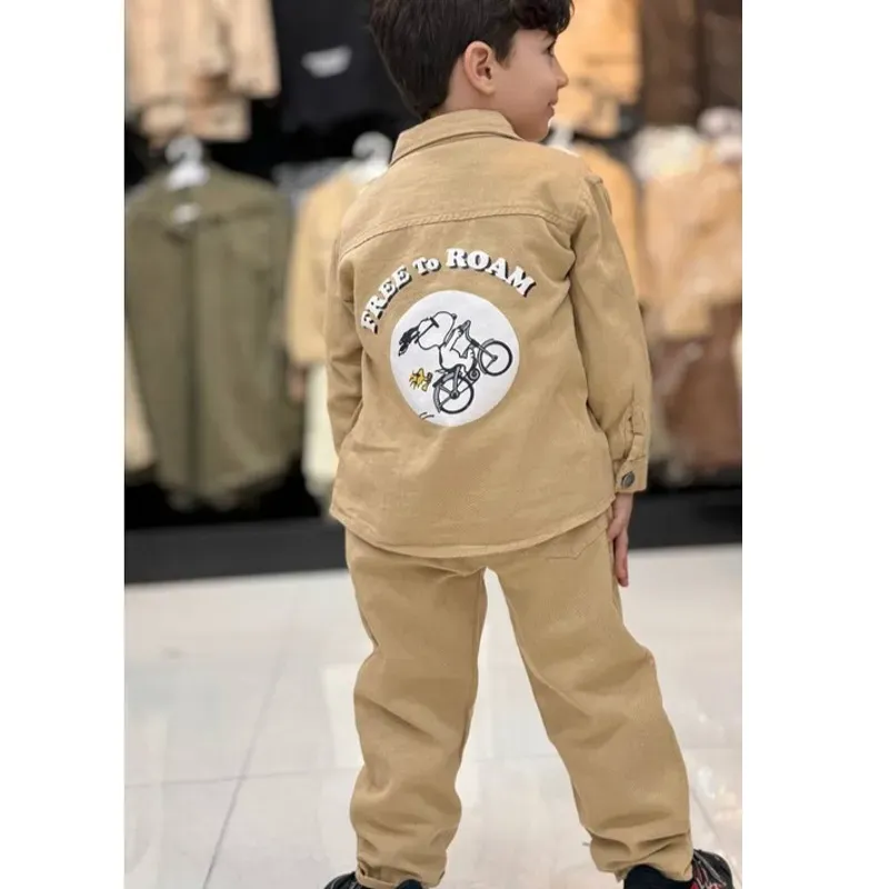 ست دوتیکه کت و شلوار اسنوپی پسرانه شیک