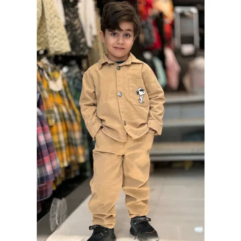 ست دوتیکه کت و شلوار اسنوپی پسرانه شیک