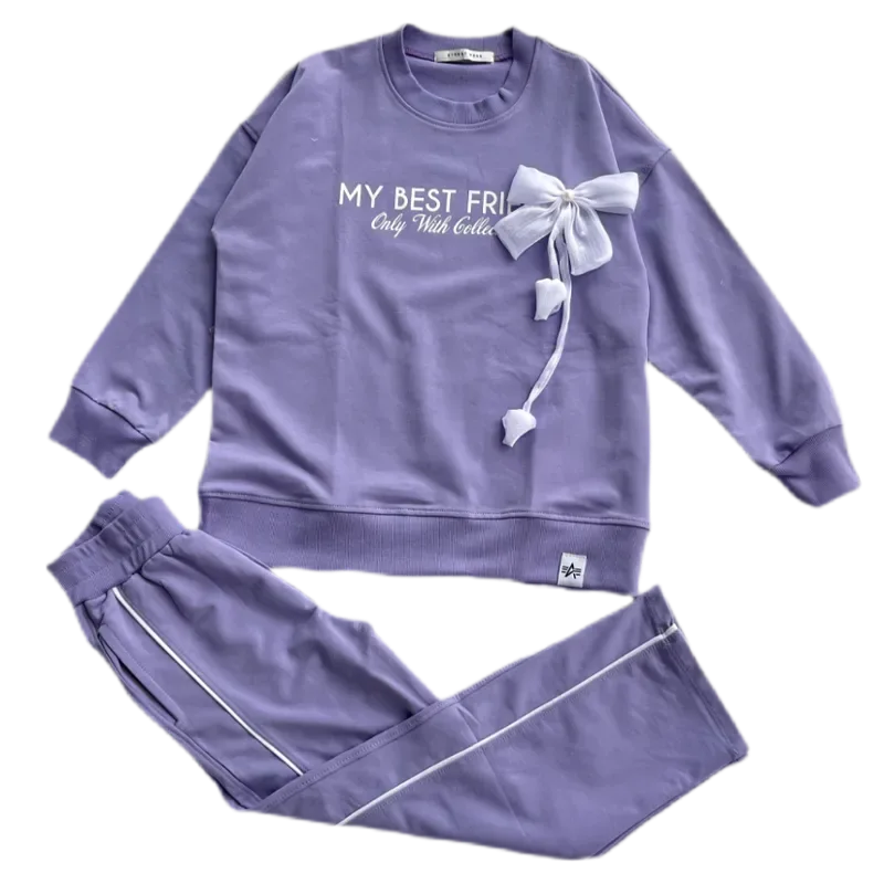 دورس و شلوار دخترانه اسپرت طرح پاپیون | مدل MY BEST FRIEND
